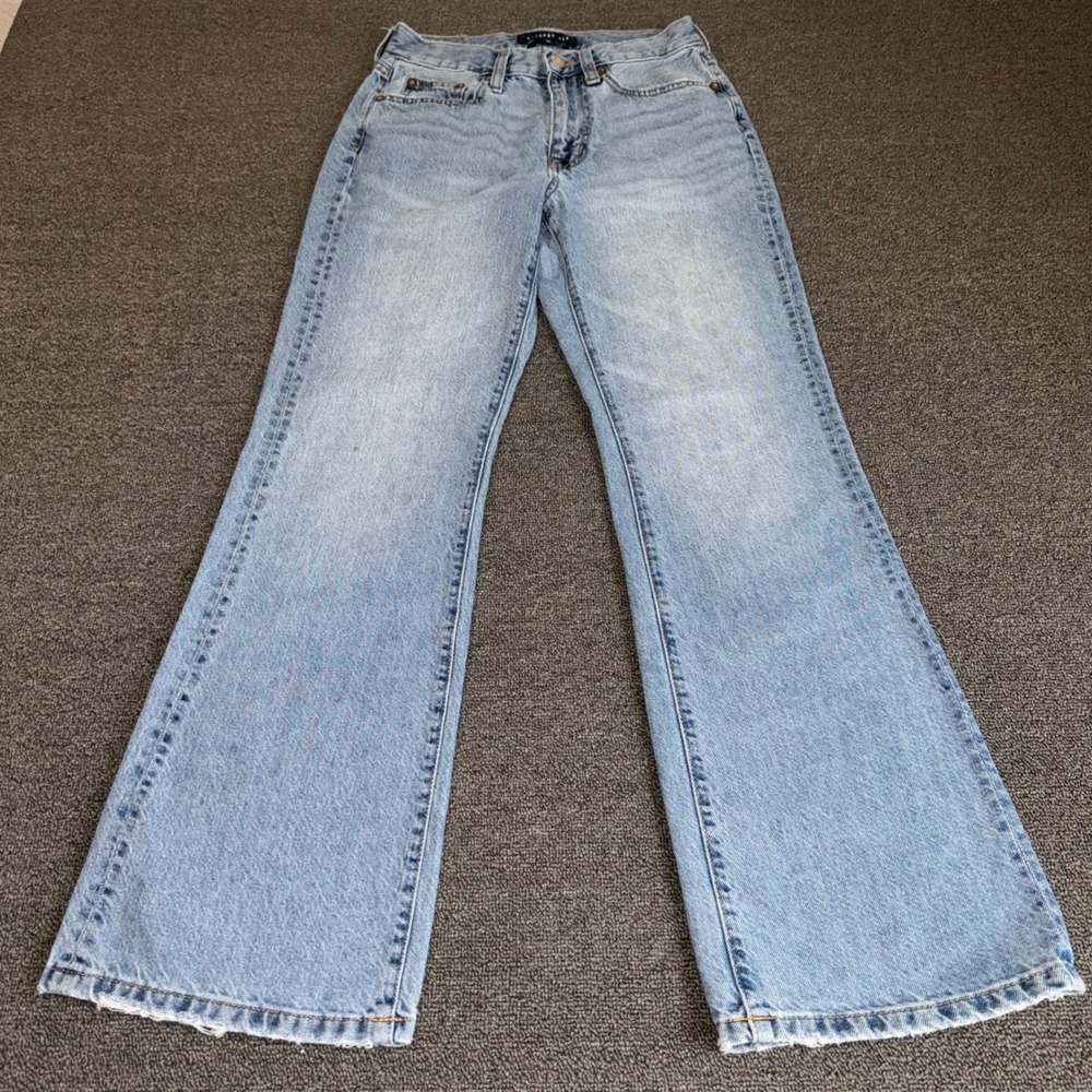Aeropostale Boyfriend Flare Jeans Light Wash High Rise Women's Size 000 Reg